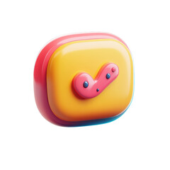 Poster - A whimsical checkmark button brightly colored and playful symbolizing on transparent background
