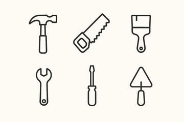 Poster - Tool Collection Featuring Essential Equipment for DIY Projects and Home Repairs in a Simple Layout