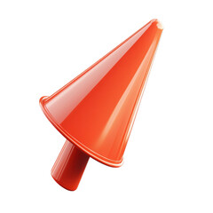 Poster - A vibrant glossy orange arrow pierces the dark symbolizing direction focus on transparent background