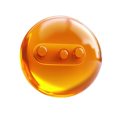 Poster - Glistening amber button a beacon of digital wayfinding three points on transparent background