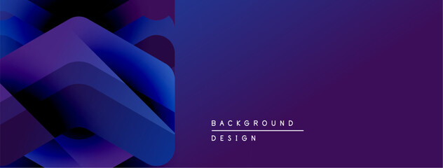 Aufkleber - Abstract geometric shapes, blue purple gradient. Modern design elements create dynamic visual texture. Minimalist style, clean presentation.