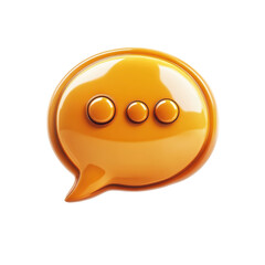 Poster - Golden chat bubble icon symbolizing digital conversation a modern message on transparent background