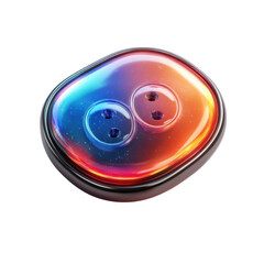 Poster - A futuristic dual button gleaming with cosmic swirls representing on transparent background