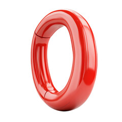 Poster - Gleaming red number zero reflecting light with modern appeal against a on transparent background