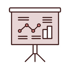 Poster - Presentation screen with charts, for business presentations