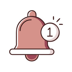 Poster - Notification bell icon, one new message, app interface element, for websites