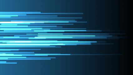 Poster - Bright blue minimal lines abstract futuristic tech background