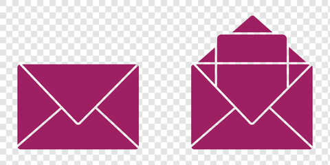 Poster - Mail icon, envelope, message symbol isolated on transparent background, email PNG