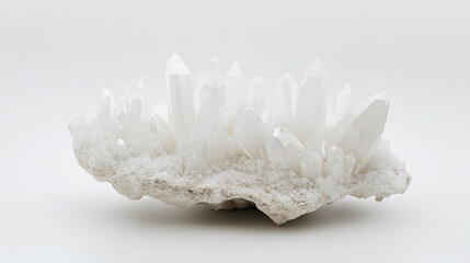 Poster - White crystalline substance beautifully displayed on a clear surface Generative AI