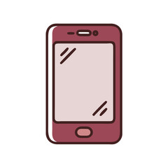 Poster - Red smartphone illustration, for app design, with copy space