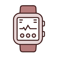 Poster - Smartwatch health app interface, isolated on white background, for mobile app design