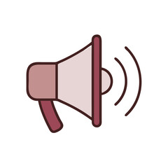 Poster - Megaphone announcement, communication icon, pastel colors, for website design