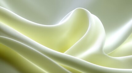 Fototapete - Abstract Background With Delicate Yellow Waves, Dynamic Flowing Lines, Soft And Gentle Gradient