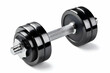 © sornram - A close-up of a black dumbbell, showcasing its shiny surface and sturdy build, ideal for fitness enthusiasts and weightlifting enthusiasts.