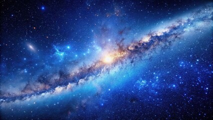 Wall Mural - Deep Space Milky Way Galaxy with Bright Stars and Sparkling Blue Noise Background , stars, cosmic dust,  stars