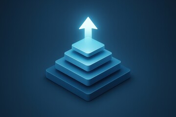 Poster - A unified progress pyramid symbolizes strategic growth and decision-making processes that drive business efficiency towards success