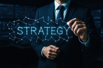 Poster - A business professional demonstrates decision-making and strategic planning to drive growth and innovation in a competitive environment