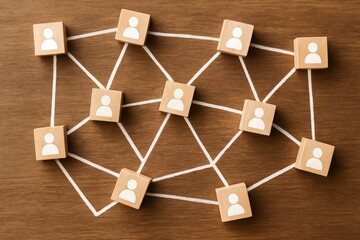Poster - A strategic network interconnected nodes represents decision-making and collaboration that drives business growth and leadership efficiency
