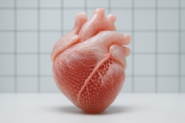 Poster - Innovation and strategy drive progress as a translucent synthetic organ scaffold symbolizes growth and precision in a sterile lab environment emphasizing business decisions and efficiency