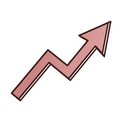 Poster - Upward arrow, growth indicator, in pink, for presentations