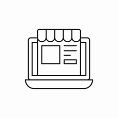 Poster - Online shop storefront laptop icon vector sign
