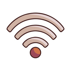 Poster - Wireless signal icon, neutral tones, for digital design