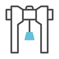 Poster - Minimalist illustration depicting industrial lifting mechanism blueprint outline