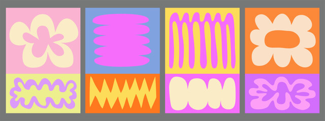 Poster - Set of Cool Abstract Geometric Posters Vector Design. Collection of Contemporary Art Placards.