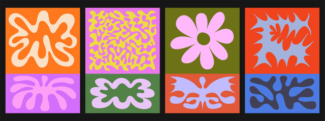 Aufkleber - Set of Cool Abstract Geometric Posters Vector Design. Collection of Contemporary Art Placards.