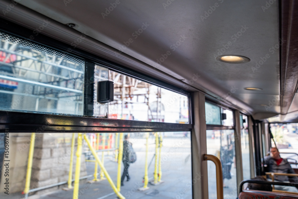 Air Vent on a London Bus, Focusing on the Object Inside the Bus with ...