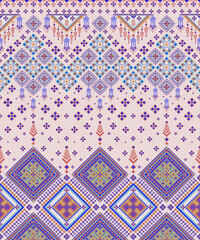 Naklejka na meble Geometric Ethnic pattern,Native American tribal fabric, tile, carpet, vector, illustration design, on navy blue background 
 