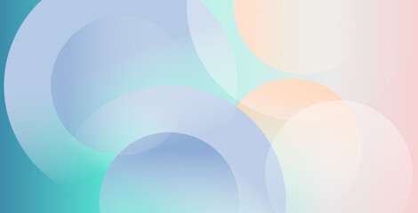 Fototapete - Abstract colorful background with circles, smooth wave lines and artistic blue color pattern illustration for web design template