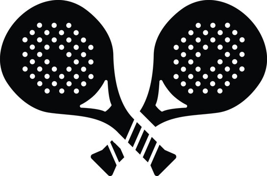 Padel ball League sports annual event racket and ball design on white background Paddle Tennis Line Icon