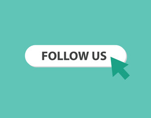 Poster - Follow us button design, vector illustration