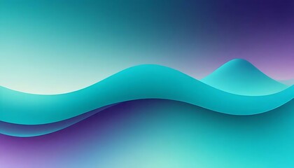 Aufkleber - Abstract luminous wave art with vibrant gradient in teal and purple creates a soothing mood.