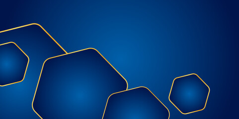 Poster - Vector Abstract Background Hexagon blue light and shadow.
