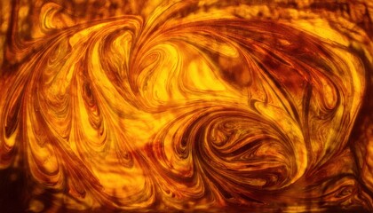 Aufkleber -  vibrant amber fluid swirl texture with marbled golden tones and flowing patterns for abstract web background, print media, or luxury branding design