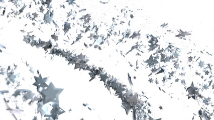 Poster - Stardust Christmas Shower: Mesmerizing 3D Illustration Depicting Descending Holiday Star Particles