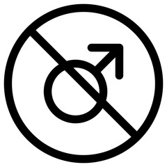 Poster - vector icon prohibition for men