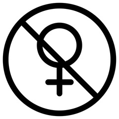 Poster - vector icon prohibition for women