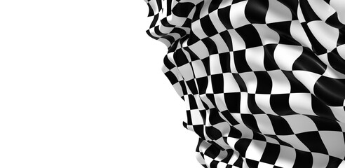 Poster - The checkered flag waves signifying victory and the thrill of the finish line