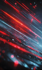 Poster - Dynamic light trails weaving through a digital space creating an atmosphere of speed and connectivity conveying futuristic motion