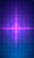 Poster - abstract geometric background with glowing crosshair pattern in vibrant purple and blue hues digital
