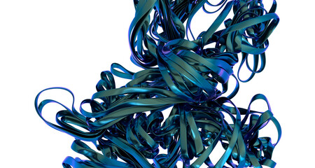 Poster - Abstract Blue Metallic Swirls