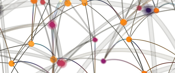 Poster - Abstract Network Connections with Colorful Nodes