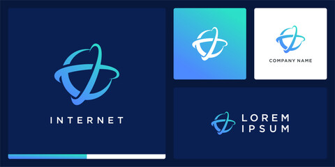 Internet global logo design template