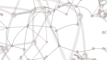 Fototapete - Abstract Network Connection Concept with Dots and Lines