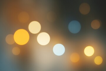 Poster - Abstract blurred bokeh light background with soft glowing circles and warm tones in a creative graphic style on a dark gradient backdrop.