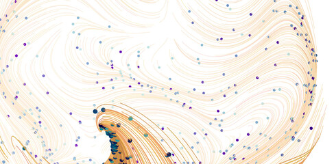Aufkleber - Abstract background with swirling lines and colorful dots. Perfect for tech, design, or science themes.