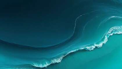 Fototapete - Abstract ocean wave with turquoise hues and white foam crests captures the dynamic beauty of nature